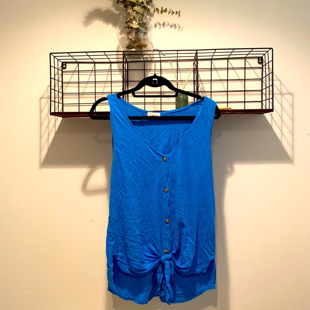 Anthropologie button up tie tank